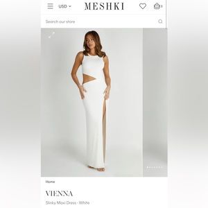 Meshki Vienna Slinky Maxi Dress White
